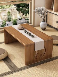 Foldable Small Table for Windowledge Non-Solid Wood Tea Table Dining Table Tatami Home Use Bamboo Material New Chinese Style
