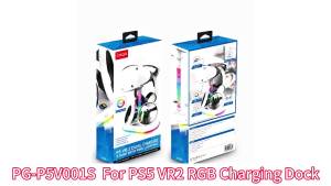iPega | Sạc Từ Tính RGB Cho Máy Chơi Game PS5 & Bộ Sạc Tay Cầm Kép PS VR2 Kèm Giá Đỡ Tai Nghe & Kính Của Ipega
