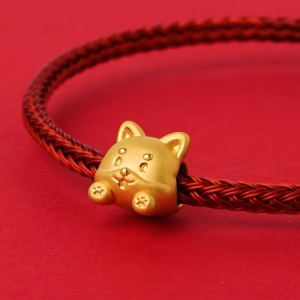 Chow Sang Sang 周生生 999 Gold Charme Dog Charm for Women & Men 95969C (Bracelet Not Included)