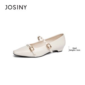 Josiny | Vintage Retro Mary Jane Coarse Heel Flats