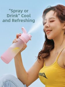 NIGESI | Aesthetic Spray Water Bottle For Summer Fitness Sports And Kids School