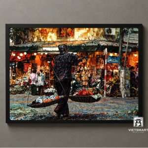 Tranh Nghệ thuật "Người Bán Hàng Rong Ở Hà Nội" VIETSMART ART - Acrylic 45 x 60cm