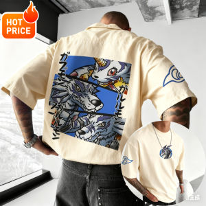Gabumon Anime Digimon2025 New Harajuku Men Vintage Summer T-shirt Oversized Women Streetwear Casual Sports Cotton Tee Top Y2k