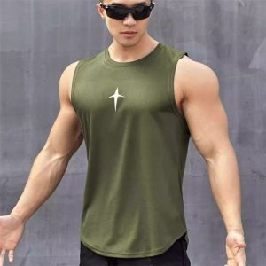 summer Sleeveless vest outdoor sport tank top running fitness undershirt quick drying round neck gym T-shirt men Breathable tops
