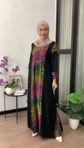 (COD) GAMIS KLOK BUNGA BATIK CAP