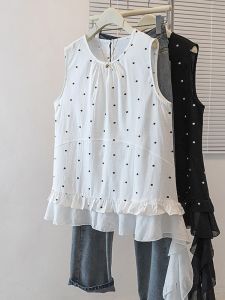 SHIMANQING | Fashion Dot Sleeveless Loose Camouflage Blouson Shirt