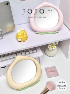 Cute Peach Portable Makeup Mirror for Students Compact Travel Size Mirror Adorable Mirror Personal Grooming Tool