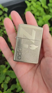 Bật Lửa Zippo Bạc Khối Sterling Logo Chữ Ngang Ăn Mòn 2024 ( Full box - Tặng Đá Bấc) Hột Quẹt Xăng Đá Zippo