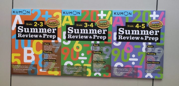 UK Kumon Summer Review & Prep Standard 2-5 3 Books With Answer Key | Lazada