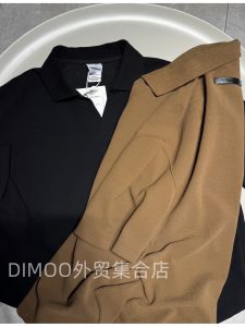 Áo Thun Polo Cổ Bẻ Tay Ngắn Dệt Kim Thường Ngày Cho Nam Mùa Hè Dáng Rộng Thoải Mái Phong Cách Đường Phố Chất Liệu Cotton