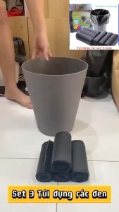 [ Loại Dày Dai 55X65CM ] Bịch 3 cuộn túi đựng rác chất liệu nilon tự huỷ sinh học - tiện dụng tiết kiệm