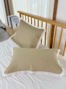 Khăn Trải Giường Kiểu Nhật Viền Hoa Bằng Cotton Nguyên Chất Dùng Cho Người Lớn Chống Dầu Đầu Chất Lượng Cao Kích Thước 52*78