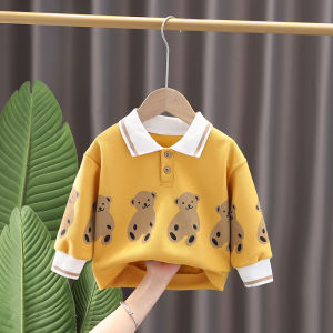 Stylish Baby Sweatshirt Spring Fashion Childrens Polo Shirt Boys Girls Kids Spring Autumn Trendy Cotton Blend Long Sleeve Loose Fit