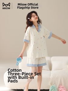MiiOW | Short Sleeve Short Pant Cartoon Cotton Women Summer Pajama Set