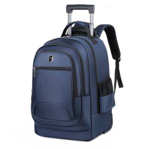 Oxford Fabric Luggage Bag Womens 16 Inch Rolling Suitcase Dual Shoulder Bag Mens Travel Bag Handbag Pure Color Zipper