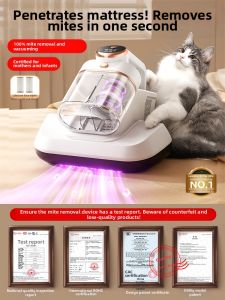 Wireless UV Light Allergy Relief Dust Mite Vacuum Cleaner Handheld High Frequency Vibration HEPA Filtered Double Function Device