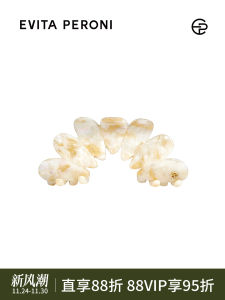 Evita Peroni กิ๊บติดผมลายดอกไม้ ทรงปลาฉลาม สำหรับผู้หญิง สไตล์ยุโรป วัสดุ Acetate ใหม่ ราคา 301-400 หยวน