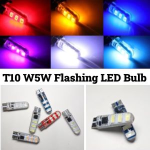 1pcs T10 W5W Car Flashing Flash LED Bulb 12V Auto Lamp Reverse Light Side Parking Light