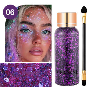 Bộ Trang Điểm Lấp Lánh Cho Mặt Và Cơ Thể 2 Món Kèm Cọ Phấn Mắt Trang Trí Móng Tay Ánh Kim Lấp Lánh Hiệu Ứng Ánh Sáng Bộ Trang Điểm Dự Tiệc Lễ Hội
