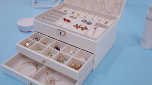 HALOO Jewelry Organizer with Lock - Large Capacity Multi-Layer Storage Box for Necklaces | Earrings & Rings