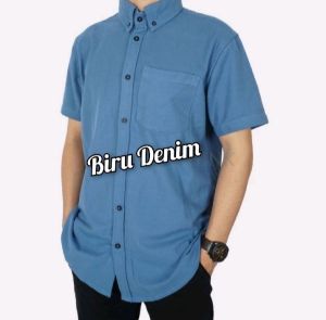 BAJU KEMEJA PRIA FORMAL WARNA BIRU DENIM BAJU ATASAN PRIA