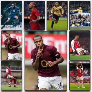 Athletic Player Thierry Henry Poster Artistic Peel-Off Wall Decor Indoor Outdoor Home Ornament for Collectors