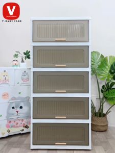 Tủ Nhựa Đựng Đồ V-BABY Đa Năng Gấp Gọn Cửa Trong Suốt Nắp Lật Hiện Đại - T3