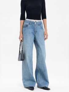 CALLED BACK | Double Waist High-waisted Straight Leg Womens Jeans