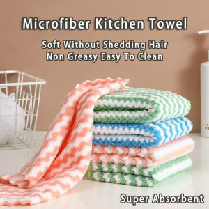 Microfiber Kitchen Towel Dedicated Kitchen Thickened Coral Fleece Rag Household Absorbent Cleaning Cloth Rag Kitchen Towel Dishcloth Home Cleaning Washing Towel 厨房清洁布