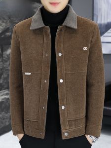 HENGYUANXIANG | Mens Woolen Jacket Thickened Cotton Casual Style Autumn Winter New Fashion High End Youthful Warmth Standard Fit Outerwear