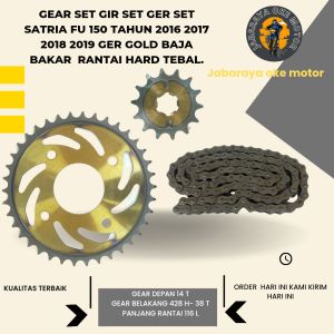 GEAR SET GIR SET GER SET SATRIA FU 150 TAHUN 2013 2014 2015 2016 2017 2018 .. GER GOLD BAJA BAKAR RANTAI HARD TEBAL