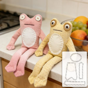 YOMDID 1pc Quirky Big-Eyed Long-Legged Frog Patchwork Template DIY Frog Pattern Sewing Template Reusable PET Template