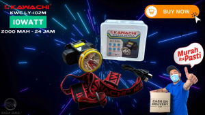 Kawachi Senter Kepala 10w 10 Watt LED Super Terang LY-102M Putih / Kuning Waterproof Lithium Cas Recas Rechargeable Isi Ulang Tahan Lama 12 Jam 2000 mAh Outdoor Lantern Headlight Camping Berburu