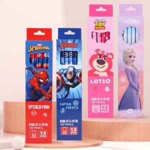 12 Chiếc Disney Người Nhện HB Bút Chì Có Tẩy Lotso Elsa Sinh Viên Văn Phòng Phẩm Bộ Viết & Vẽ Trẻ Em Đồ Dùng Học Tập