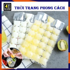 Set 10 Túi Nilong Làm Đá Viên 24 Ô - Túi Làm Đá  Kem  Nước Trái Cây 24 Ngăn Dùng 1 Lần Tự Niêm Phong / Túi Làm Đá Trang Trí Đồ Uống Tủ Lạnh - Khuôn Làm Thạch  Khay Làm Đá