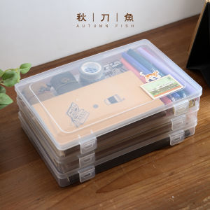 Simple Transparent Storage Box Multi-Functional Desk Organizer Rectangular Paper Document Arrangement Box Stationery Accessories
