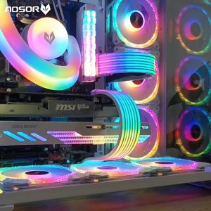 สายแต่ง สำหรับ PSU 24 PIN GPU 6-8 PIN AOSOR AL300 ARGB Strip Casing PC Decor