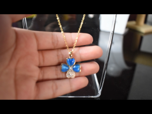 Lunara Blue Clover Heart Necklace for Good Luck and Joy