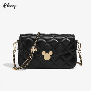 Disney Genuine [Fashionable and Versatile] One-Shoulder Crossbody Dual-purpose Bag Black White and Pink Available PU/PVC Material Lightweight and wear-resistant Commuting casual small square bag