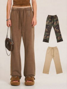 SMFK | Water Washed Cross Statue Classic Cotton Straight Sports Pants