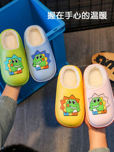 กันน้ํา ผ้าฝ้าย รองเท้าแตะสําหรับเด็กในร่มกลางแจ้ง กันลื่น ตุ๊กตา นุ่ม ด้านล่าง อุ่น เด็กทารก รองเท้า ฤดูหนาว การ์ตูน รองเท้าแตะเด็กสไตล์