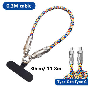 2 in 1 Fast Charging Cable Mobile Phone Lanyard USB-C to Type-C Lanyard Data Cable PD Fast Charge For iPhone 17 Xiaomi HUAWEI