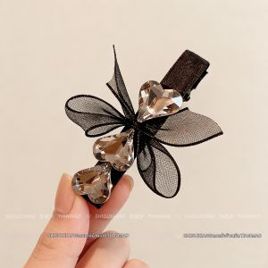 Lace Bow Side Duckbill Forehead Clip