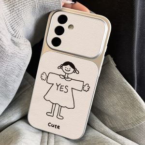 Case For Samsung A57 A56 A55 A17 A16 A37 A36 A07 A27 S26 Ultra S25 Plus S23 S24 FE Lychee Leather Camera Lens Protective Cover