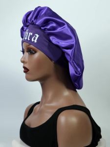 1PConstellation Print Satin Sleep Bonnet with Wide Band Soft Wrap Band for Daily Use Makeup & Face WashingComfortableSleepingCap