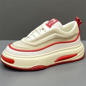 Mens Casual Shoes 2025 New Flip Suede Surface Dad Shoes Soft Bottom Heightening Board Shoes Sporty Spring Autumn round Toe