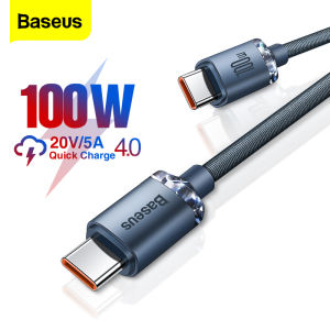 Baseus Cáp USB C Sang Type C 100W Cho Macbook iPad 5A PD Sạc Nhanh Cáp USB C Cho Xiaomi POCO X3 Pro Samsung Huawei