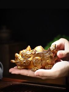 👍全城最低价🔥🔥🔥本地速发🔥🔥🔥茶宠摆件精品变色招财貔貅 金蟾茶盘创意可养茶宠物茶具配件牛茶玩 送礼tea pet 变色貔貅喷水茶宠功夫茶具禅意摆件茶桌宠物摆设茶台创意可养饰品 pixiu gold frog relax gift 送礼