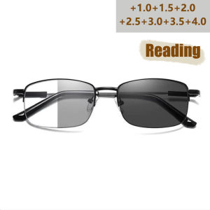 Color-changing Dual-purpose Reading Glasses Progressive Multi-focus Intelligent Zoom Titanium Memory Anti-blue Light XTP1832