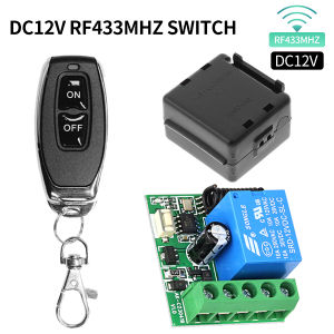 433Mhz Wireless Light Switch Module DC 12V 1CH 10A Relay Receiver ON OFF Remote Control Transmitter For Gagate Door Lock DIY